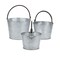 Contemporary Home Living Set of 3 Gray and Black Tapered Bucket Planter with Center Swinging Handles 9.75"